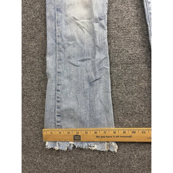 BKE Billie Jeans Womens 25x27 Light Wash Slim High Rise Cropped Flare Distressed - Picture 6 of 8